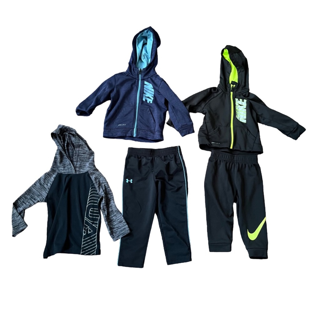 5-Piece Nike and Under Armour 18-Month Athletic Pants & Jackets Bundle